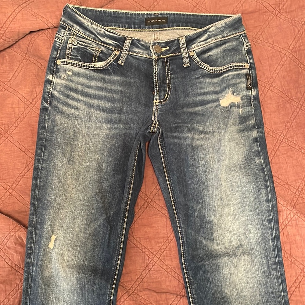 Silver Boyfriend Jeans